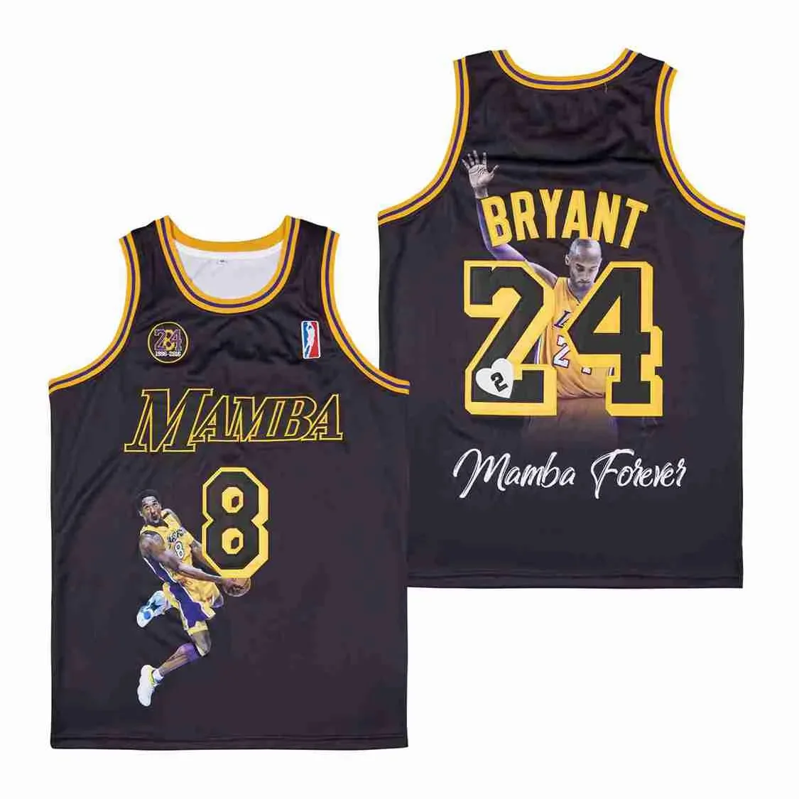 Men Basketball Jerseys LEGEND 24 MAMBA Jersey Sewing Embroidery Digital Printing Portrait Outdoor Sports Black Yellow Purple New