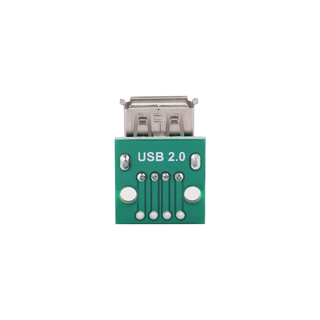 USB 타입 A 암형 보드 2.54mm 피치 커넥터 4핀 DIP 소켓 보드(전원 공급용)
