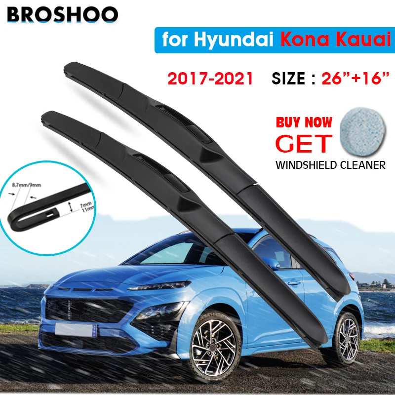 Car Wiper Blade For Hyundai Kona Kauai 26"+16" 20172021 Auto