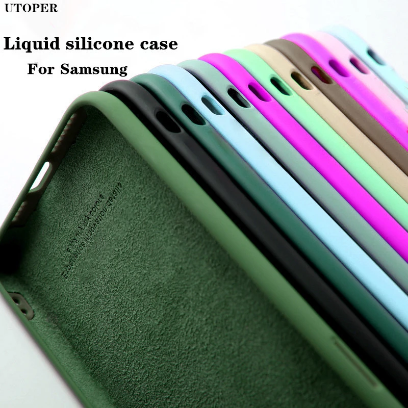 Liquid Silicone Phone Case For Samsung Galaxy S8 S9 S10 S10E S20 S21 Plus FE Ultra A50 A51 A52 A71 A72 5G Shockproof Thin Cover samsung s22 ultra case