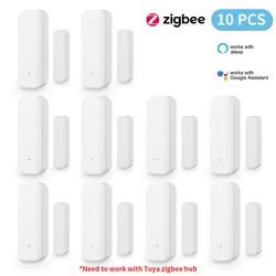 Tuya Zigbee Wireless Door and Window Magnetic Sensor Detector for Smart Home Automation (10pcs)