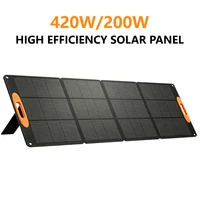 Panneau solaire pliable 200W 420W monocristallin à haute efficacité, kit de chargeur solaire portable et étanche, panneau solaire pliable multi-sorties pour camping en plein air, camping-car, van, station d'alimentation portable hors réseau. 8