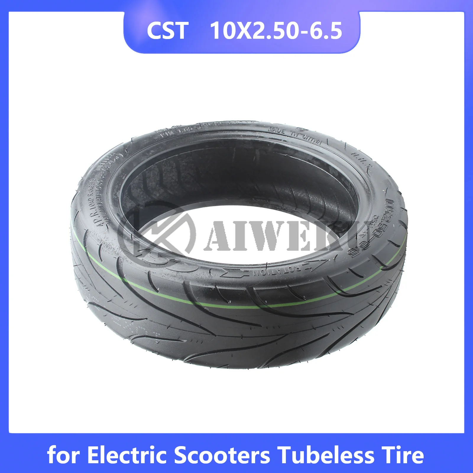 SPORTARC Pneumatico Tubeless Autoriparante Per Scooter Elettrico - 10x2.50-6.5, Gomma Nera, Ricambio Per Ruota Posteriore/Anteriore, Peso 845g, Per Modelli Come Max G30