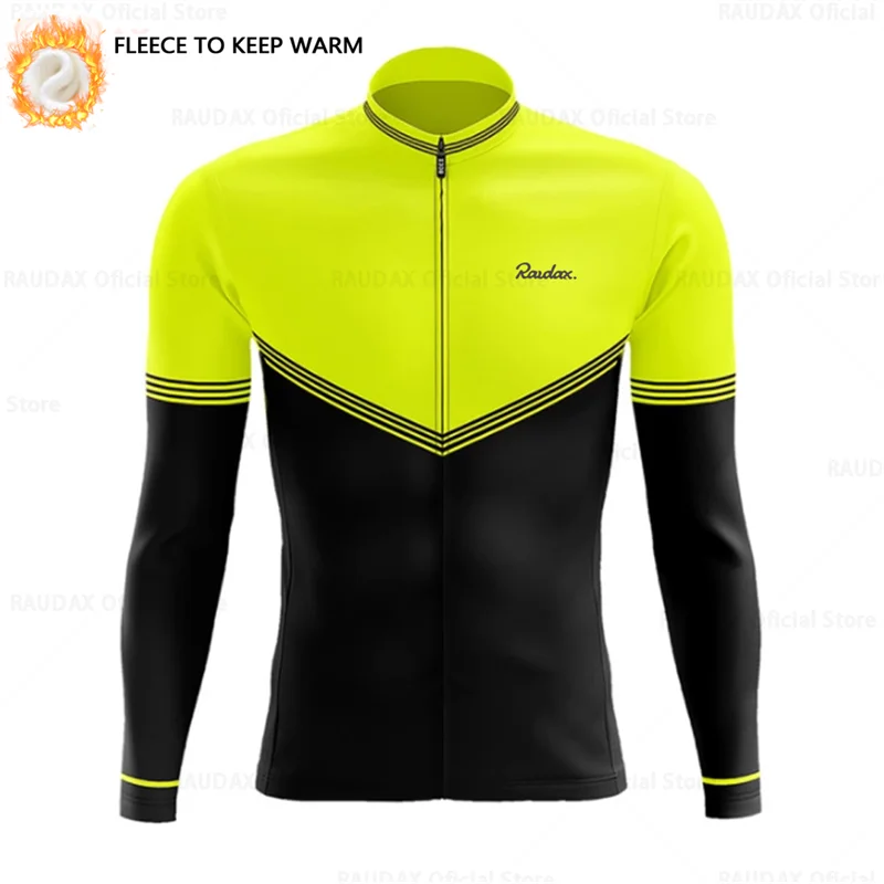Winter Fleece Cycling Jersey for Men, Mountain Bicycle Clothes, Warm Jacket, Racing Bike Clothing, Team Wear, New