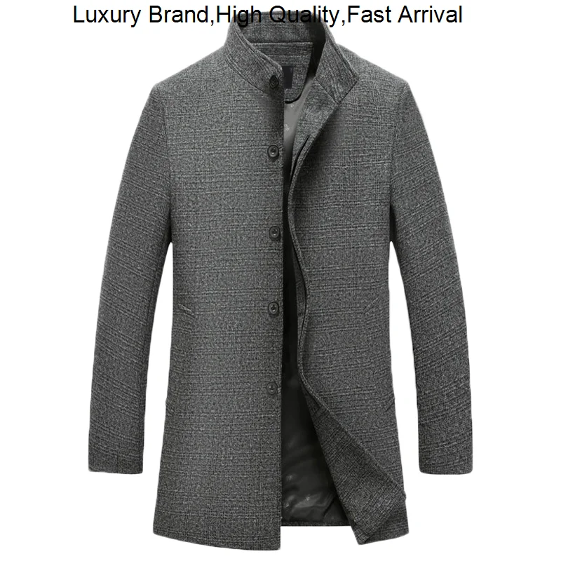 

Large Men's Size Autumn Men en Middle Long Jackets And Coats Mens Wool & Blends Overcoat