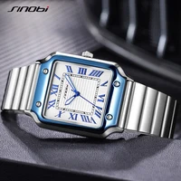 SINOBI Design décontracté hommes montres à Quartz mode en acier inoxydable homme montres affaires carré mâle Relogio Masculino 5
