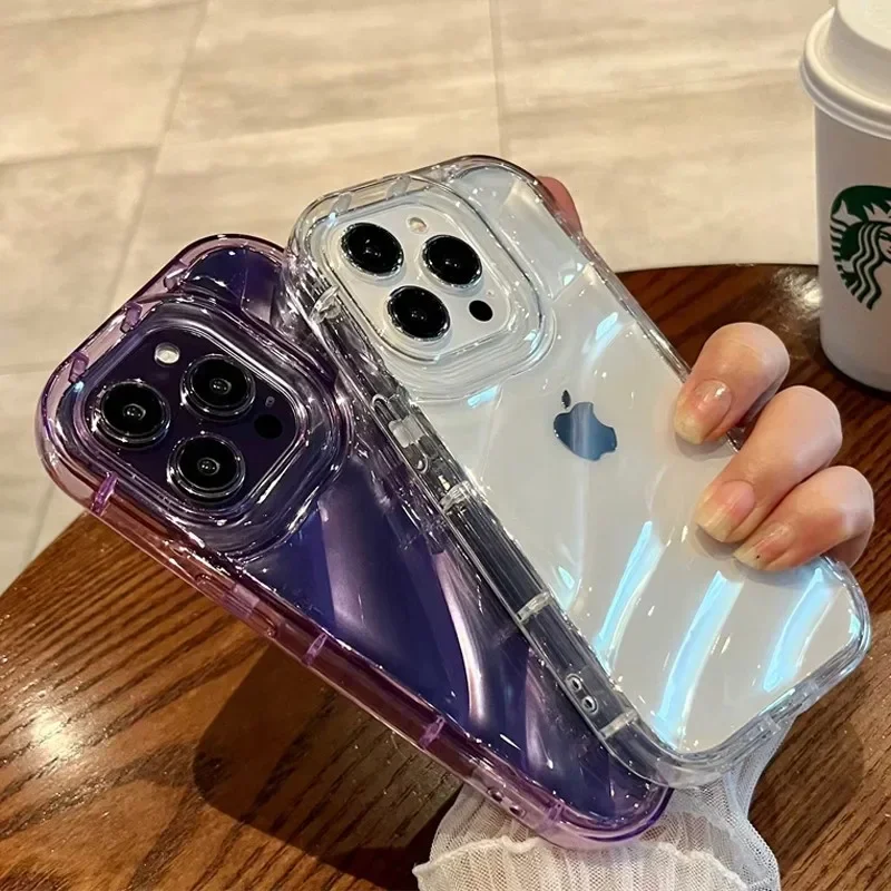 Утолщенный прозрачный чехол-бампер для телефона iPhone 11 12 13 14 15 Pro Max X XR XS Max 7 8Plus, противоударный простой мягкий чехол из ТПУ