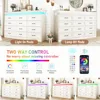 Tall Large Farmhouse 12 Drawers Dresser for Bedroom with LED Light and Power Outlets,Wood Rustic 12 Chests of Drawers for Closet 6