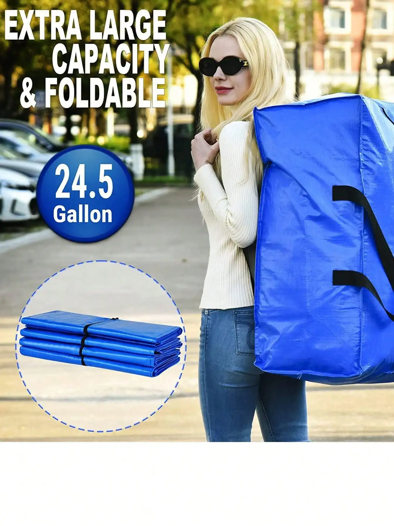Moving Bags, Storage Totes, Extra Large Storage Bags for Moving Supplies, College Dorm Essentials, Bedroom Closet, Packing Bags 3