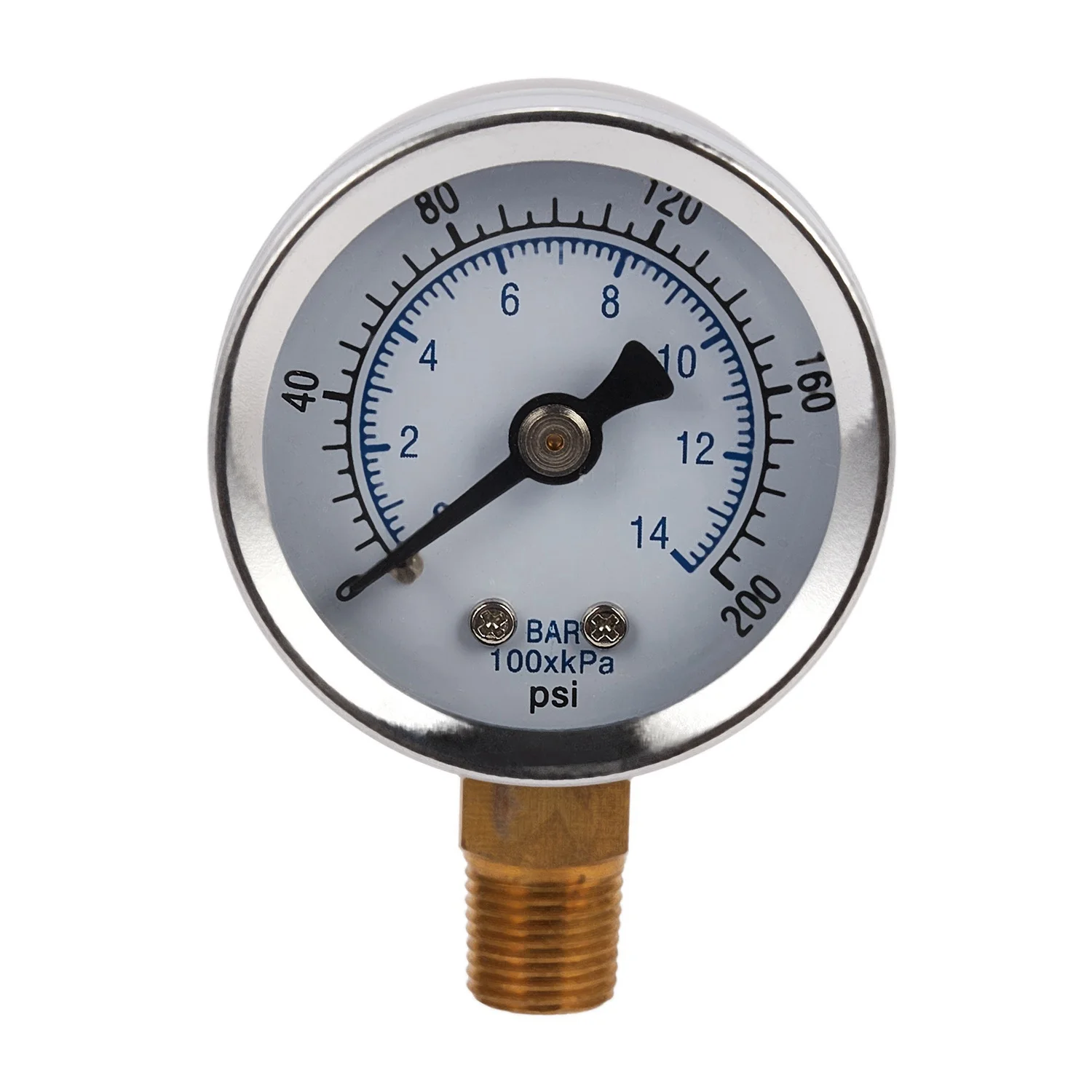Ts-40-14 바 0-200 Psi 0-14 바 압력 게이지 1/8 남성 Npt 압력 게이지 공기 압축기 유압 진공 게이지 압력계-AT64