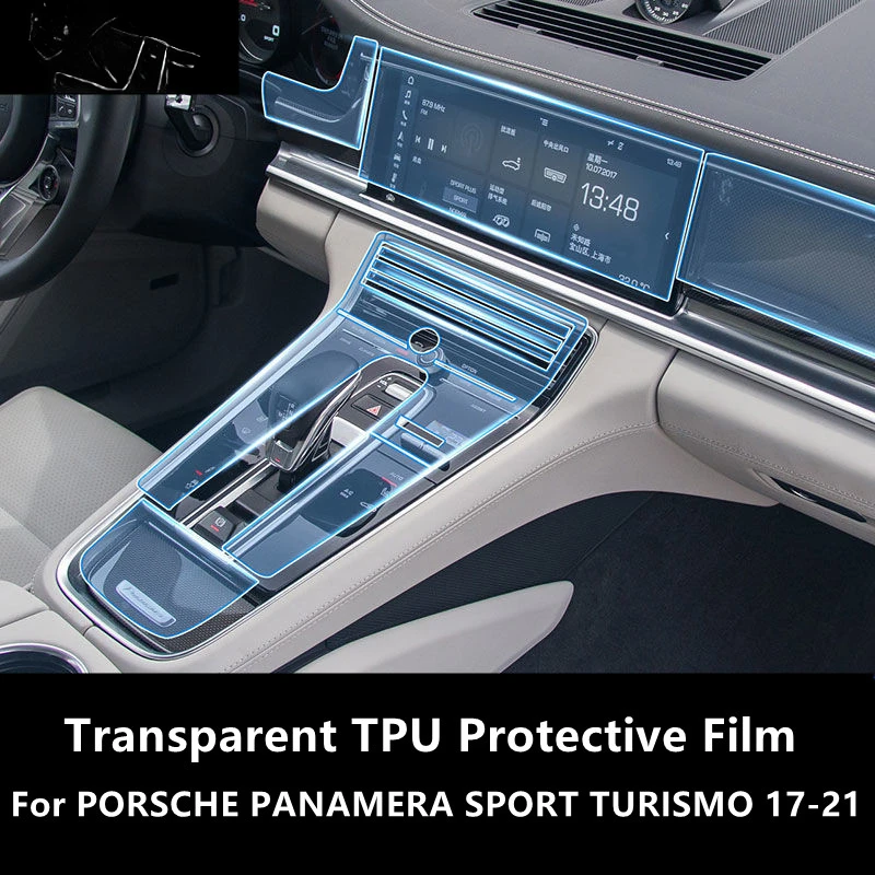 

For PORSCHE PANAMERA SPORT TURISMO 17-21 Car Interior Center Console Transparent TPU Protective Film Anti-scratch Repair Film