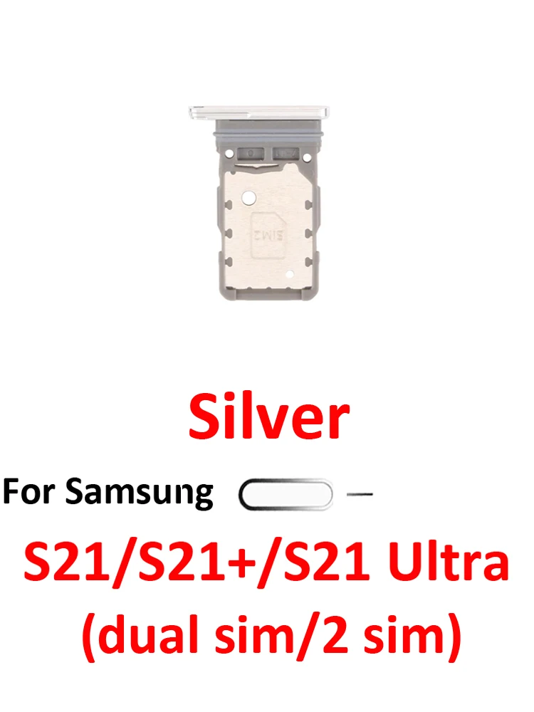 Samsung Galaxy S21 Series SIM Card Tray Holder - Black/Silver