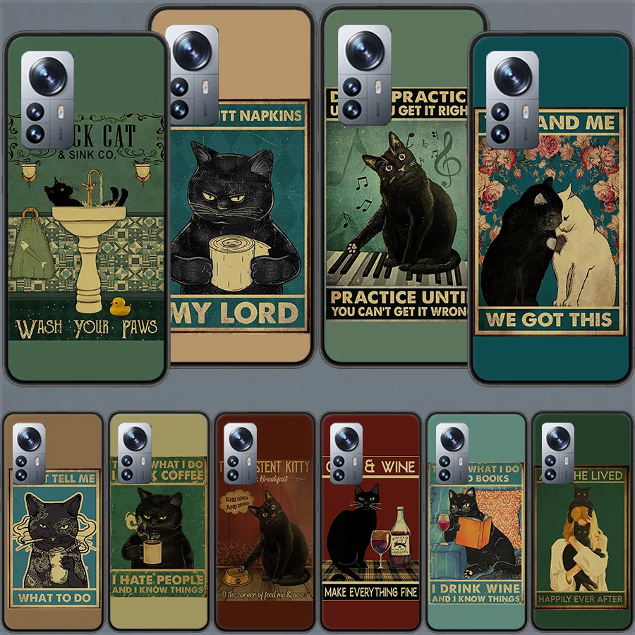 Funny Cat Poster Custodia Per Telefono Vita Quotidiana Per Xiaomi Mi 13 12 Lite 12T 12X 11 Ultra 11I 11T 10 10T 9 Pro 8 Cc9 Cc9E 6X 5X A2 A1 Cov