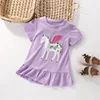 Jumping Meters 2-7T New Arrival Unicorn Embroidery Hot Selling Cotton Summer Girls Tshirts Baby Clothes Children's Tees Tops 2