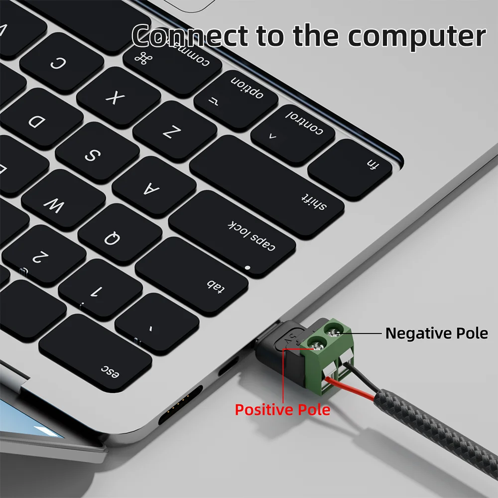 납땜 없는 플러그 USB C/Micro - 2핀 터미널 어댑터 나사형 5V 크림프 터미널 블록 녹색 타입-C - 2핀 충전 커넥터