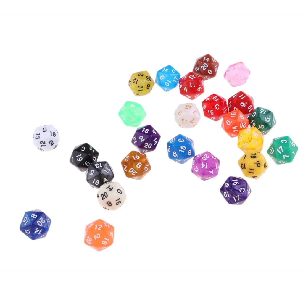 Assorted Set of 25 Polyhedral Dice for Tabletop Gaming - Vibrant Colors