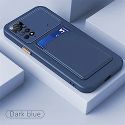 Sleek Wallet Card Holder with Card Slot - Premium Phone Cover for POCO F6 Pro (Dark blue)