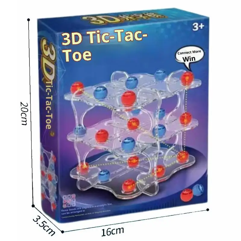 1 Set Interactive Chess Board Game Toy 3D TIC-TAC-TOE Game Easy To Play Educational Toys Squares Strategy Table Games