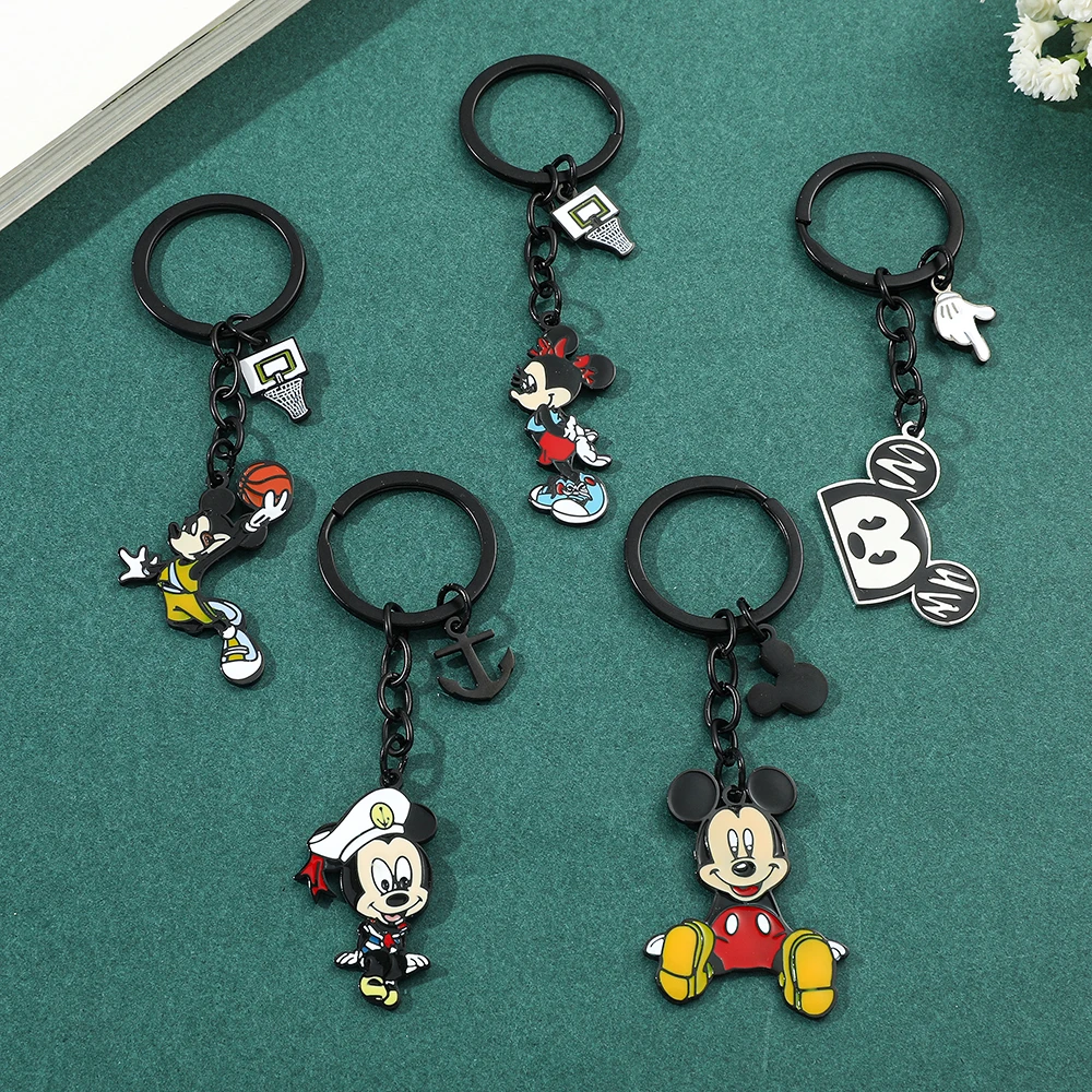 ディズニーメタルエナメルキーホルダー,ミッキーマウスとミニーマウス