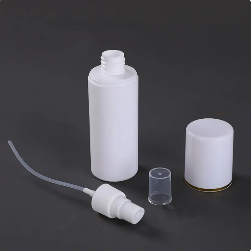 50PCS 30-150ml Round Spray Bottle With Gold Edge Cap Double Cap Alcohol Spray Bottle Toner Water Empty Container