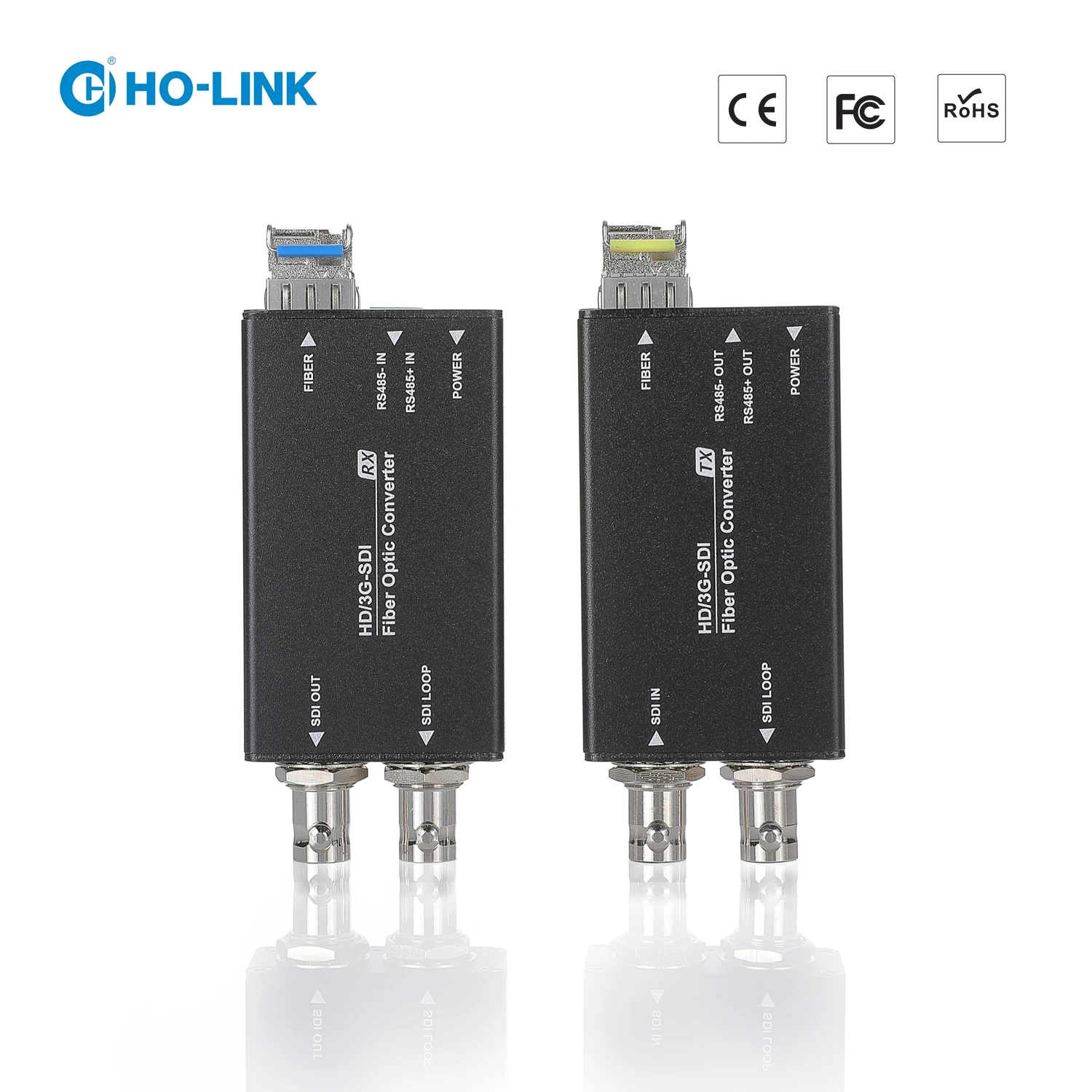 Mini 3G-SDI Over Fiber Extender Desktop Aluminum Case Fiber Video Converter Max 1.48gb/s 5V DC Fiber Extender