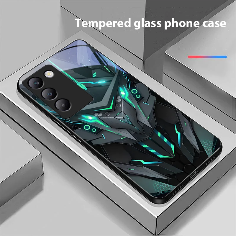 Enhanced Black Tempered Glass Phone Case by Creative Mech