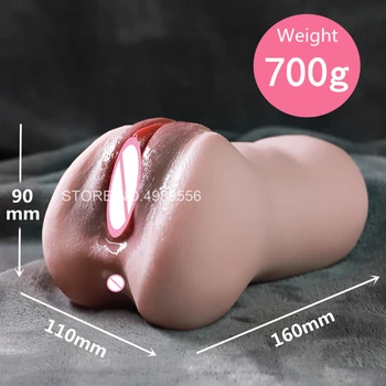 Real Sextoys 3D Silicone Vagina Anal Artificial Pussy Double Channels Tight Vagina Anal Male Masturbator Adult Sex Toys for Men 6