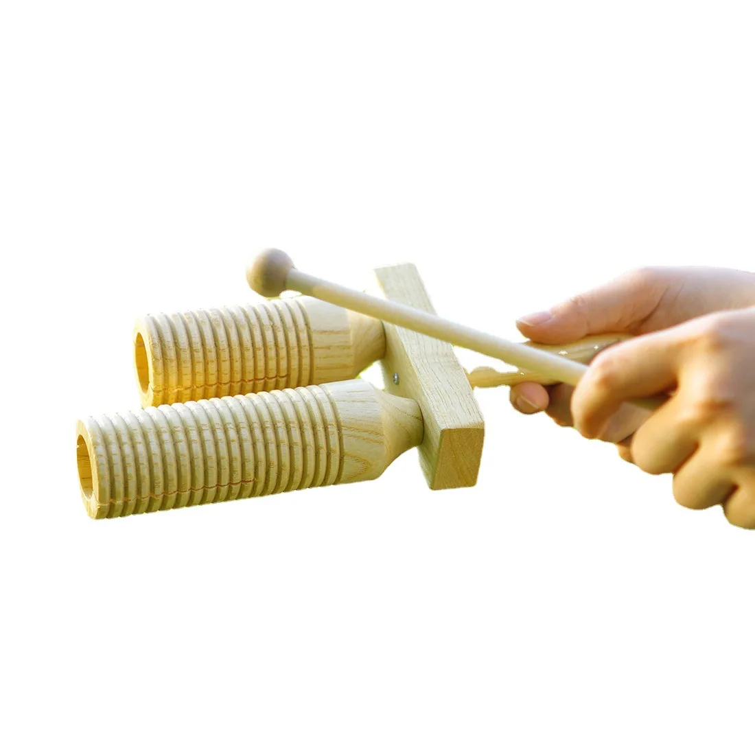 Orff percussion-wooden high and low clapper double ring early education music two-tone clapper