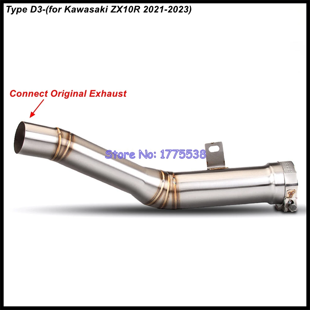 もずく For Kawasaki Z750 Z800 ZX6R ZX10R Motorcycle Exhaust Middle