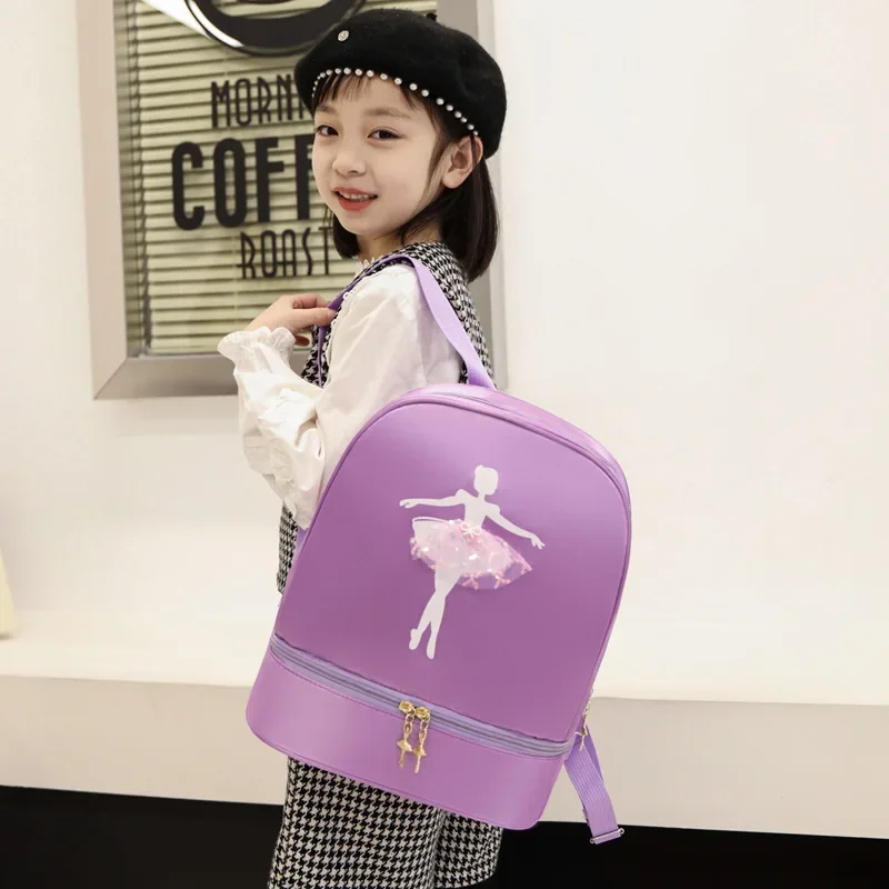 Kids Lightweight Sequins Backpack for Latin Ballet Dance School