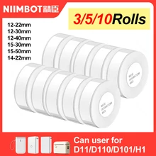 NiiMBOT D101 D11 D110 Label Thermal Sticker White Adhesive Paper Waterproof 3/5/10 Rolls Papers Cheapest official for Printer