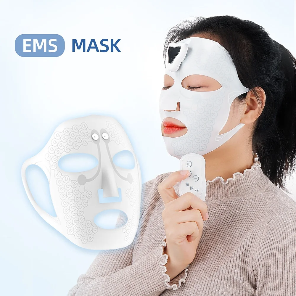 EMS Facial Beauty Mask Face Lifting Vibration Massager Slimming Tightening Remove Edema