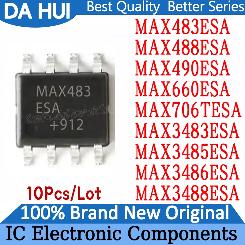 

10Pcs MAX483ESA MAX488ESA MAX490ESA MAX660ESA MAX706TESA MAX3483ESA MAX3485ESA MAX3486ESA MAX3488ESA MAX IC hip SOIC-8