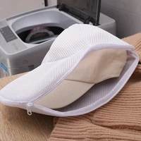 Caps Holder Organizer Bags Washing Machine Hat Cleaner Cover Baseball Cap Wash Cage Protector Laundry Bag Hollow Mesh Zip Pouch 2