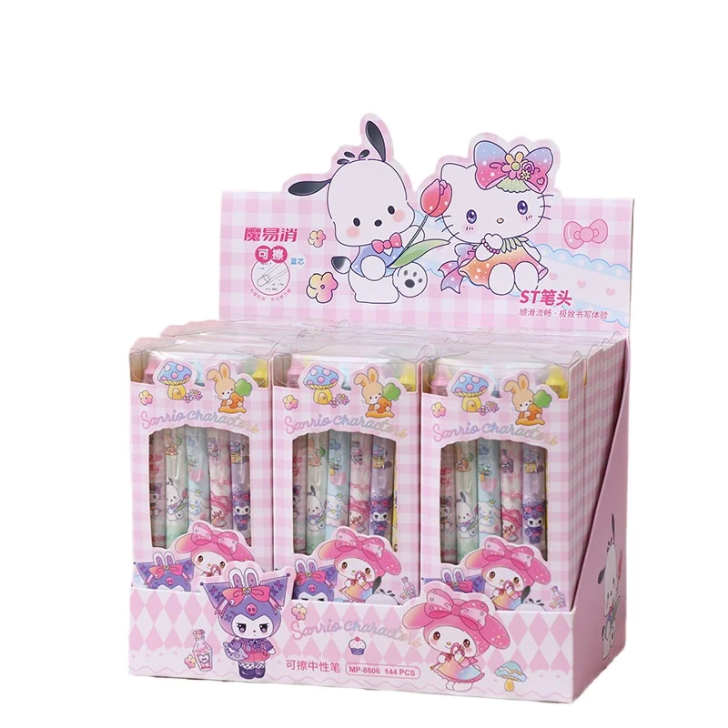 6-12pcs/lot Kawaii Sanrio Melody Kitty Cinnamoroll Erasable Gel Pens Cute 0.5mm Blue Ink Neutral Pen Office School Supplies Gift