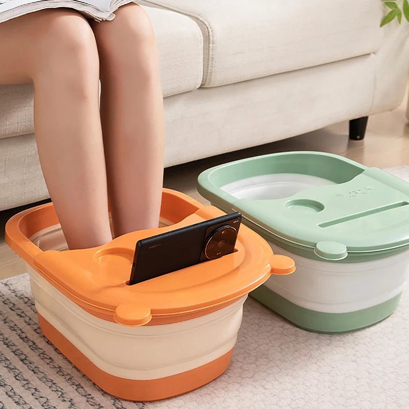 Foot Bath Bucket Foldable Massage Foot Wash Basin Home Laundry Tub Children's Bath Basin Portable Soak Tub