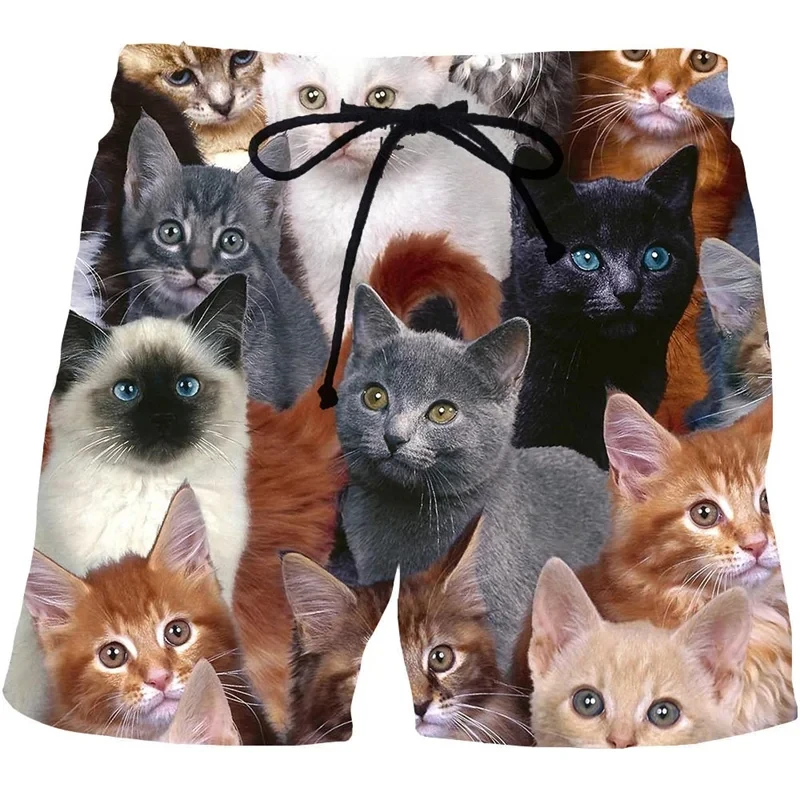 3D Cats Print Shorts Men Women Kid Fashion Y2k Leisure Oversize Short Pants Summer Cool Mens Swim Short Sport Beach Shorts 2
