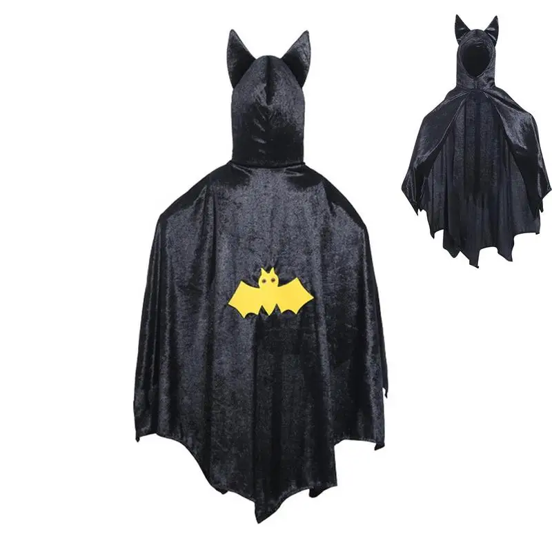 

Kids Bat Cape Exquisite Hero Dress Up For Halloween Black Cloak Wings Hooded Cape Kids Bat Vampire Wings For Kids