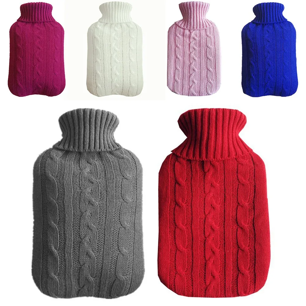 Hot Water Bag Hot Bottle Bag Hand Warmer Várias cores 2000ML Grande capacidade malha capa manter quente frio à prova de explosão