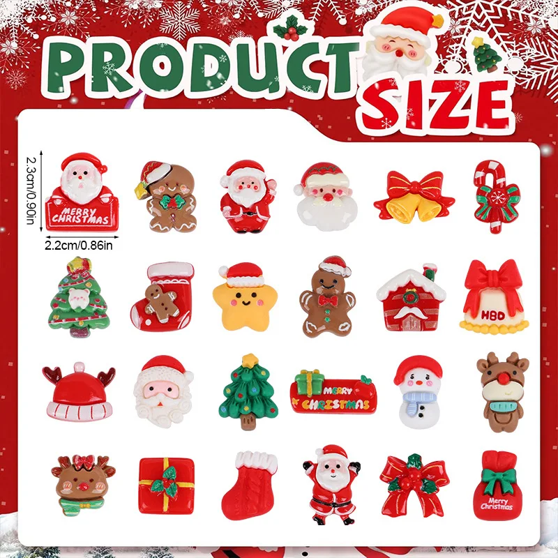 10/20PCS Resin Christmas Fridge Magnets Cartoon Santa Claus Snowman Xmas Tree Magnet Christmas Decoration For Home New Year Gift