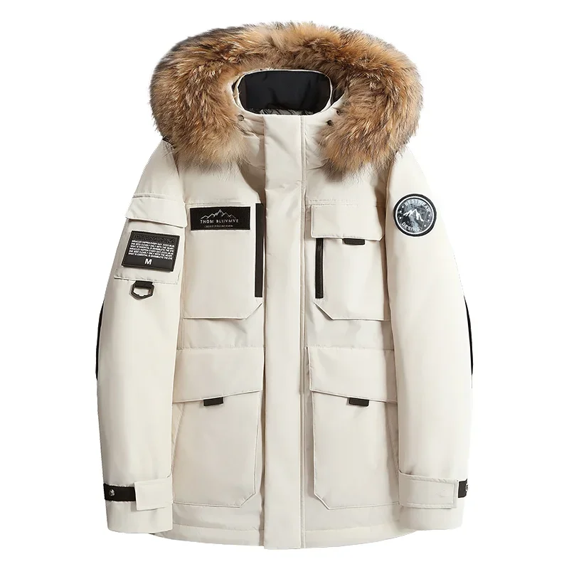 Fashion Parkas Male Casual Warm Down Jackets New Winter Mens Hooded Fur Collar Duck Down Coats High Quality Waterproof Coats - 3