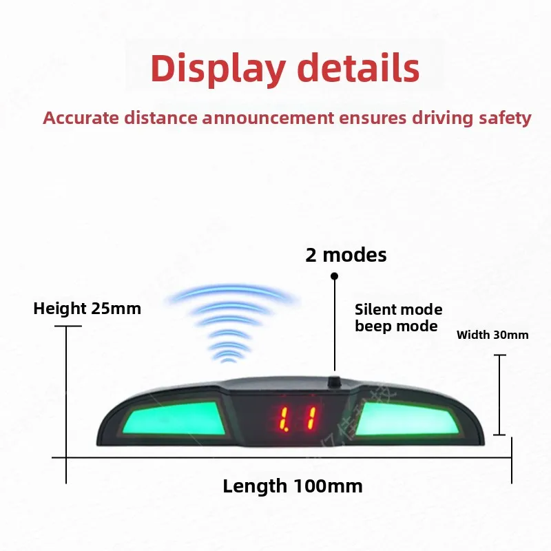 3색 LED 디지털 디스플레이 차량 주차 센서 시스템 (토요타 혼다 포드 폭스바겐 BMW 아우디 메르세데스용, 사운드 알림 기능 포함)