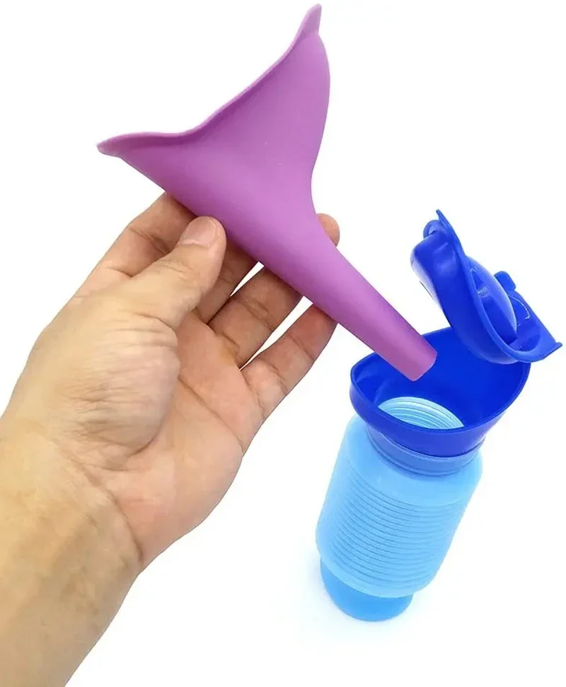 1set Urinal Car Urinal Bucket Outdoor Standing Urine Emergency Travel Portable Reusable Shrinkable Camping Toilet Urine Leak male urinal