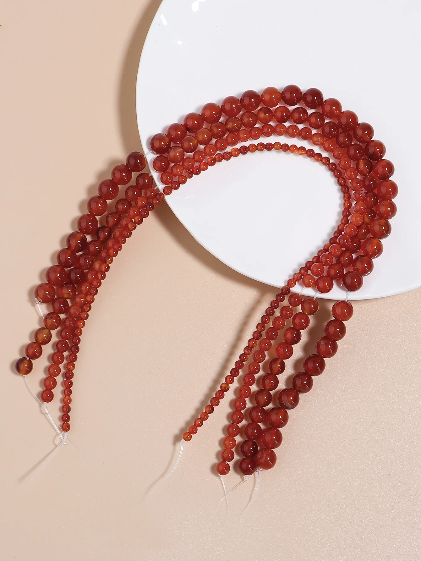 

Rttooas Red Carnelian Agate Round Gem Loose Beads 15" Strand 4 6 8 10 12MM Pick Size For Jewelry Making