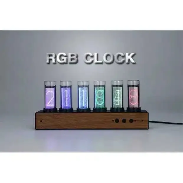 High quality Gixie Glow light analog Tube Clock Retro LED Color Discoloration Clock Creative Home digital clock