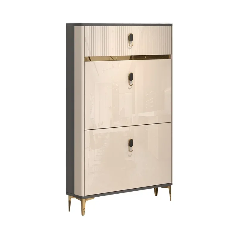 

Luxury Modern Tipping bucket Shoe Cabinets Storage saloon Loset Ultra-thin Shoe Rack Space Saving Shoe Organizer Furniture