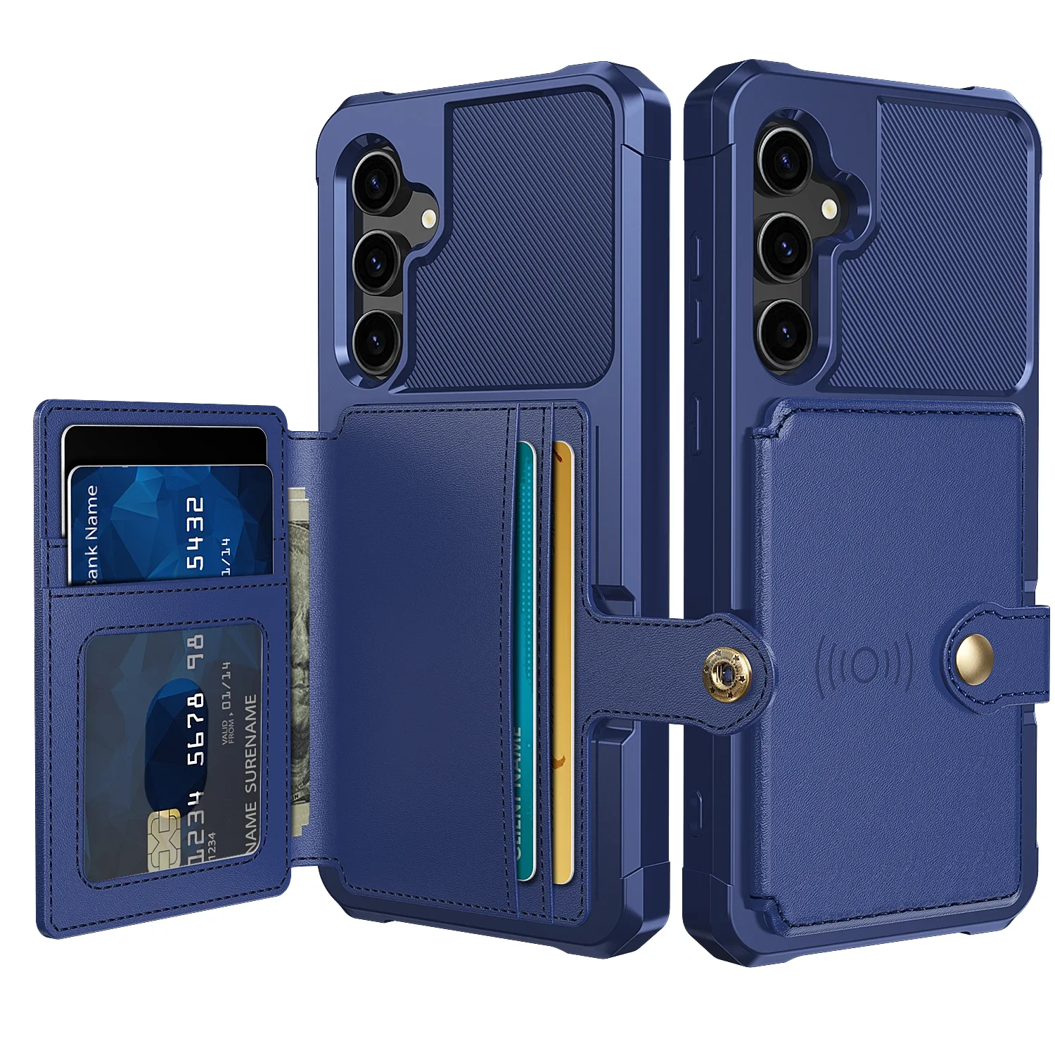 Magnetic Leather Wallet Case with Card Slot - Premium Pocket Pouch Cover in Sleek Design