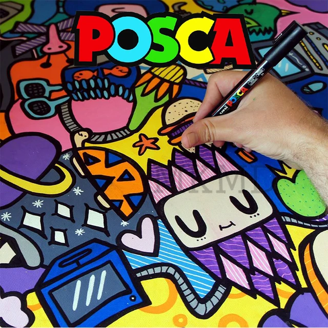 Uni 1PC POSCA Plumones PC-17k Paint Marker Pen Big Thick Head Pop Poster  Advertising Water-Soluble Pen Graffiti Painting 15mm - AliExpress