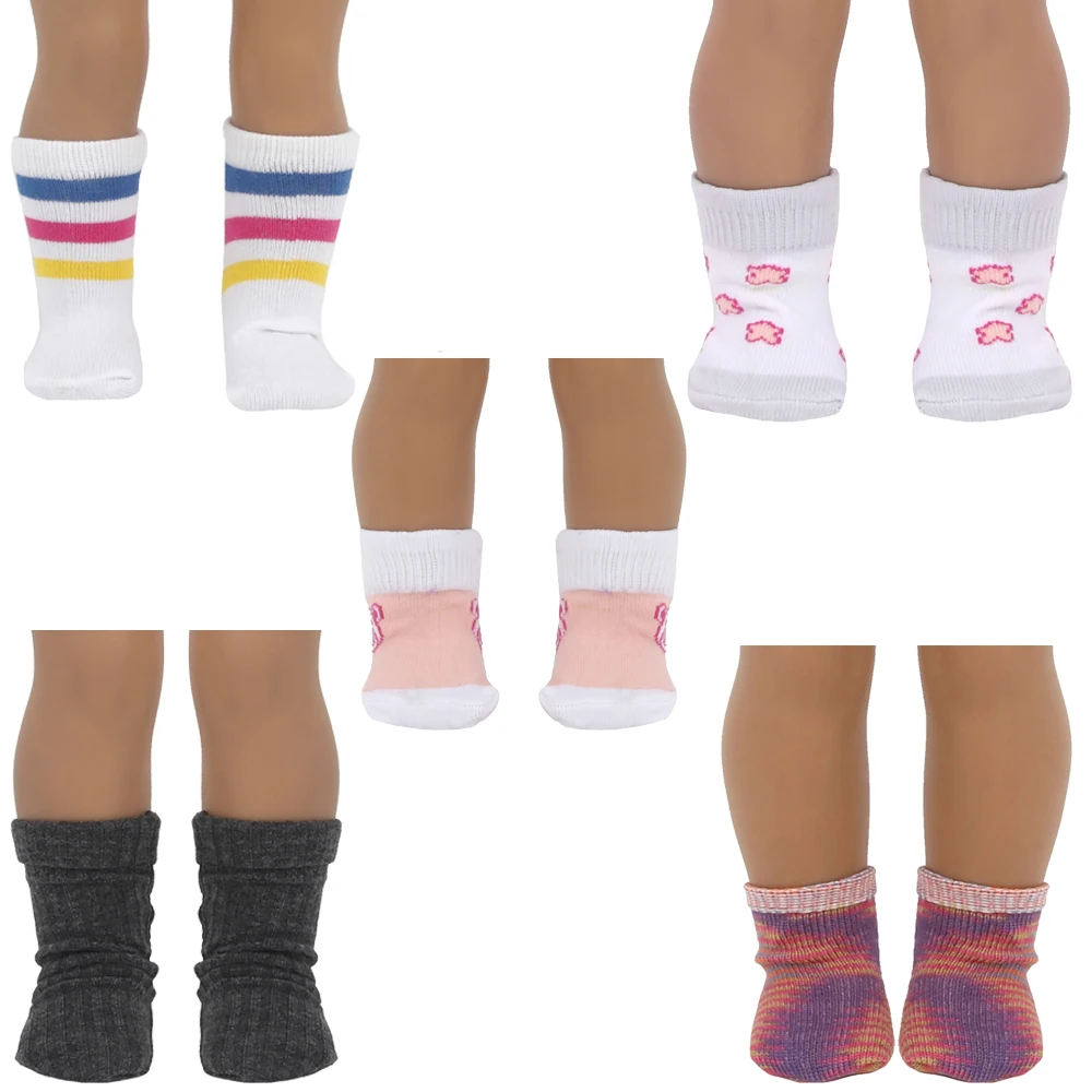 

Striped Knitted Mini Socks for Baby, Cute Doll Socks, American Dolls, Little Bear, OG,DIY Girl Dolls, 43cm Baby Girl Dolls