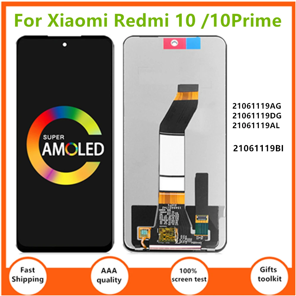 

6.5’’ For Xiaomi Redmi 10 LCD Display Touch Screen Digitizer For Redmi 10 Prime Display 21061119AG LCD Replacement Parts